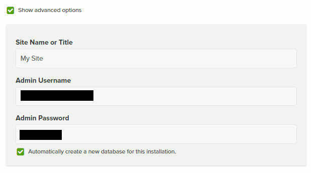 Advanced option in WP installation in iPage