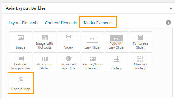 Enfold - Google Map Media Element