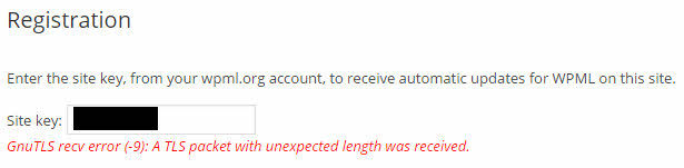 [WordPress] “GnuTLS recv error (-9)” error message when registering WPML site keys 16