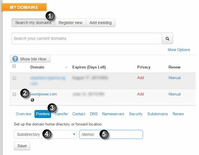 iPage My Domains in cpanel