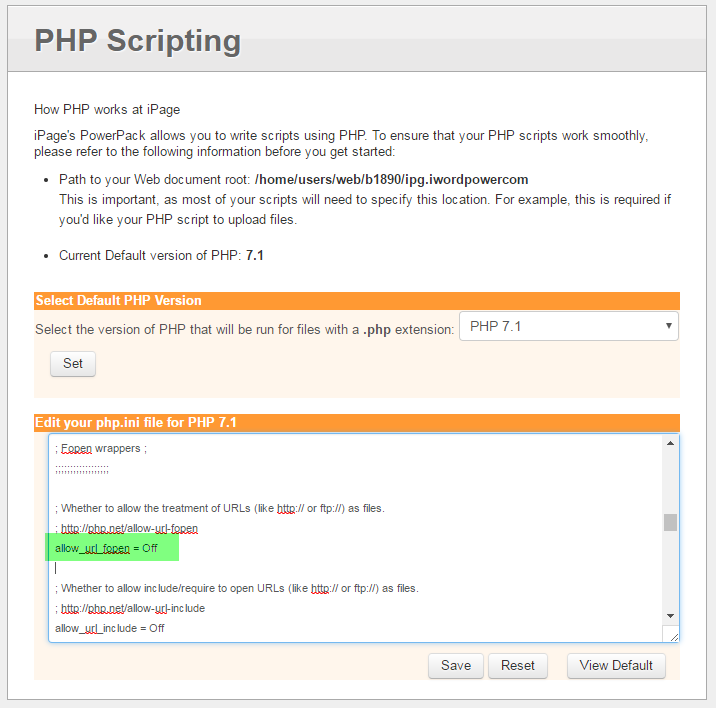PHP 설정 변경